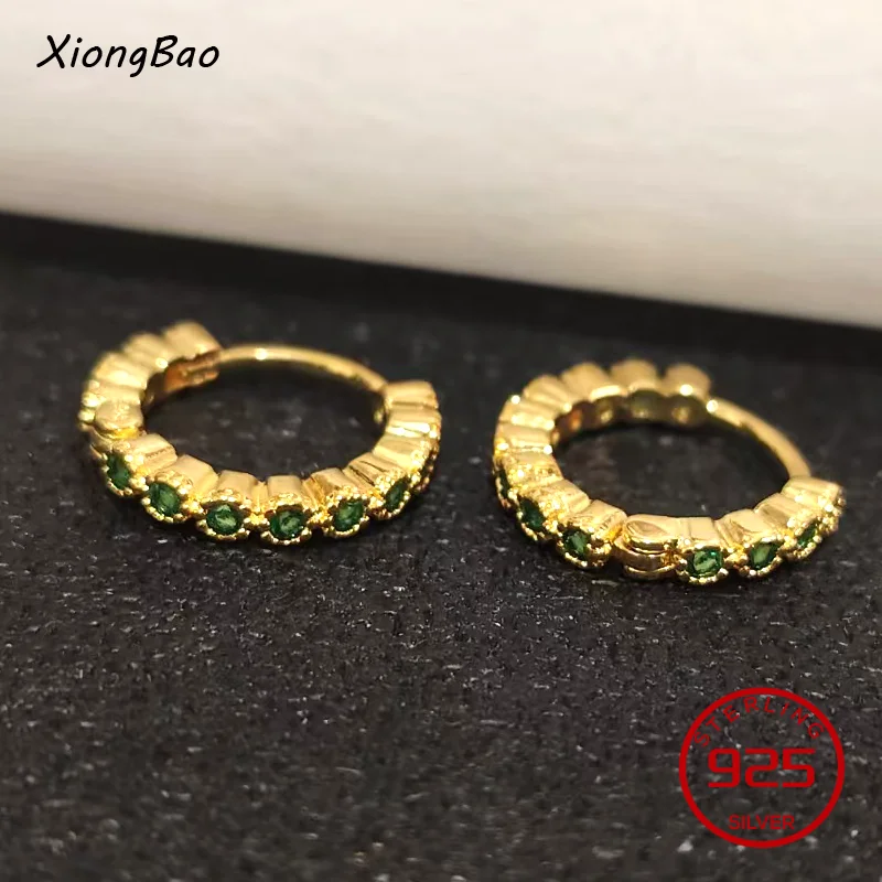 

Temperament Exquisite Hot Sale Simple 925 Sterling Silver Hot Sexy Jewelry 2026 Gift Korean Emerald Small Hoop Earrings