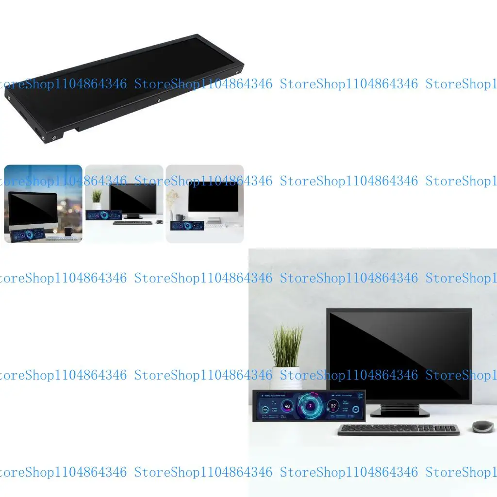 

5asd 8.8Inch IPS LCD 1920x480 Computer Monitor Chassis Sub-Screen Aluminum Case