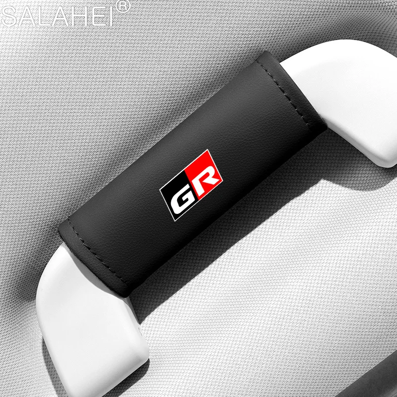 

For Toyota GR Sport Gazoo Racing Supra GR Leather Car Roof Armrest Pull Cover Handle Gloves Protection Car Interior Accessorie