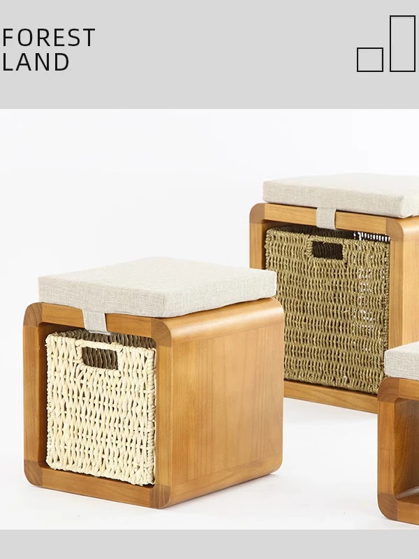 japanese-style-wood-storage-stool-artistic-low-bench-shoe-changing-compact-square-footrest-for-living-room