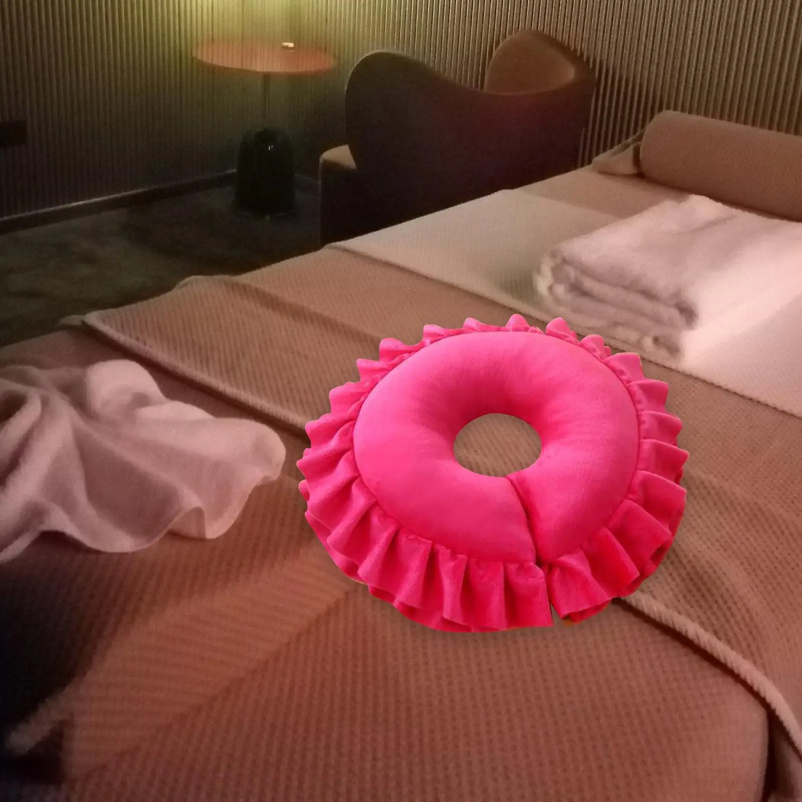 

Массажный подголовник для кровати, круглая подушка для лица и пуха для пляжного загара, офиса, спа