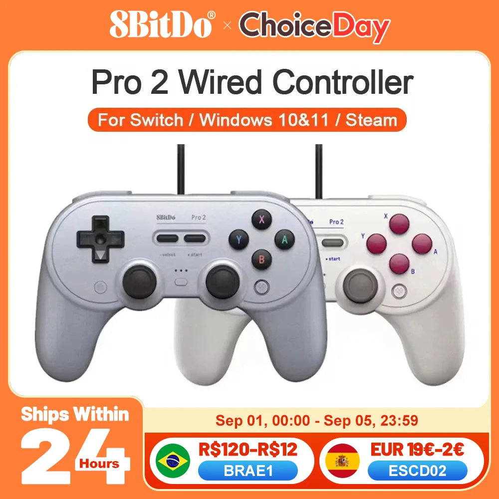 8bitdo pro 2 gamepad com fio para nintendo switch pc gamepad retropie raspberry pi software final gatilhos de cabelo ajustáveis