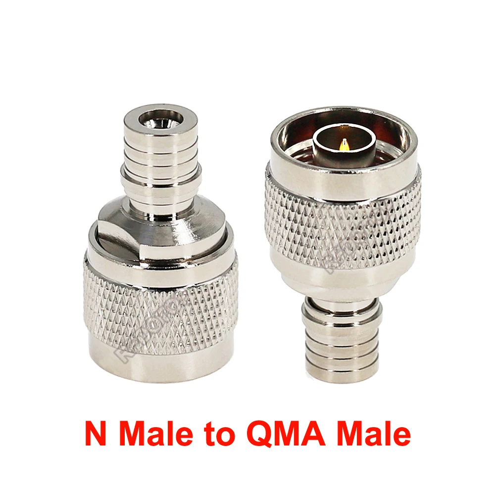 1PCS QMA Male Plug to N Male Plug Connector for WiFi Radio Antenna Convertor N-J to QMA-J RF Coaxial Adapter High Quality