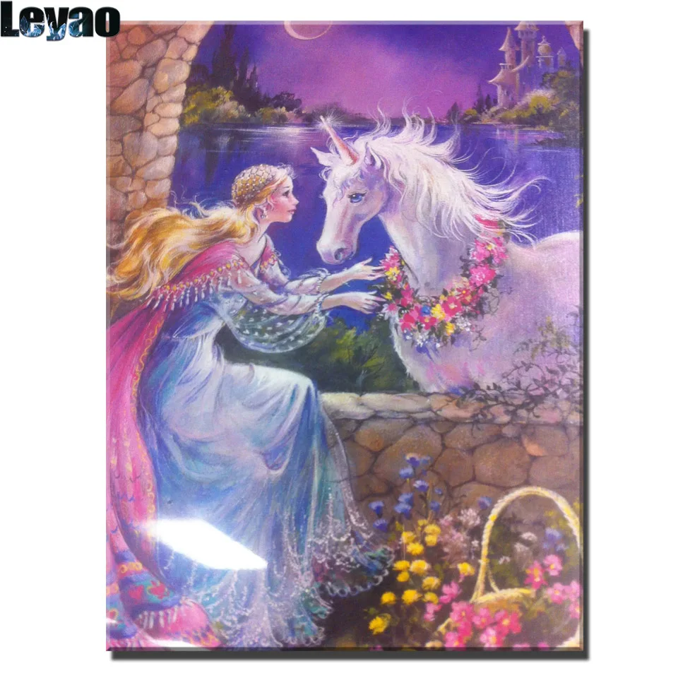 Diamond Embroidery Fairy Fantasy Unicorn Home Decor Diamond Art Painting Landscape Handmade Picture Of Rhinestones Diy Gift