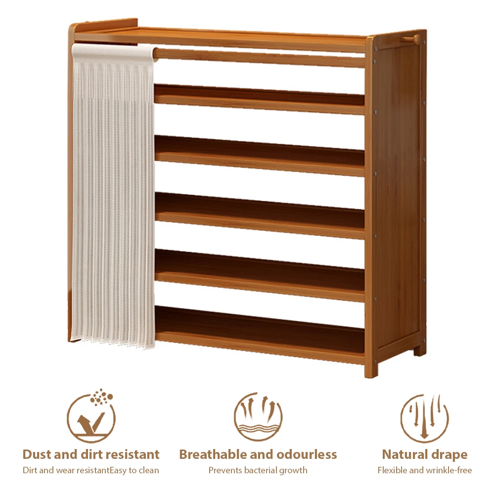 

6-уровневые многослойные полки для обуви, пылезащитные полки, деревянные полки для хранения, органайзер для обуви для прихожей, гостиной, прихожей, дверного проема