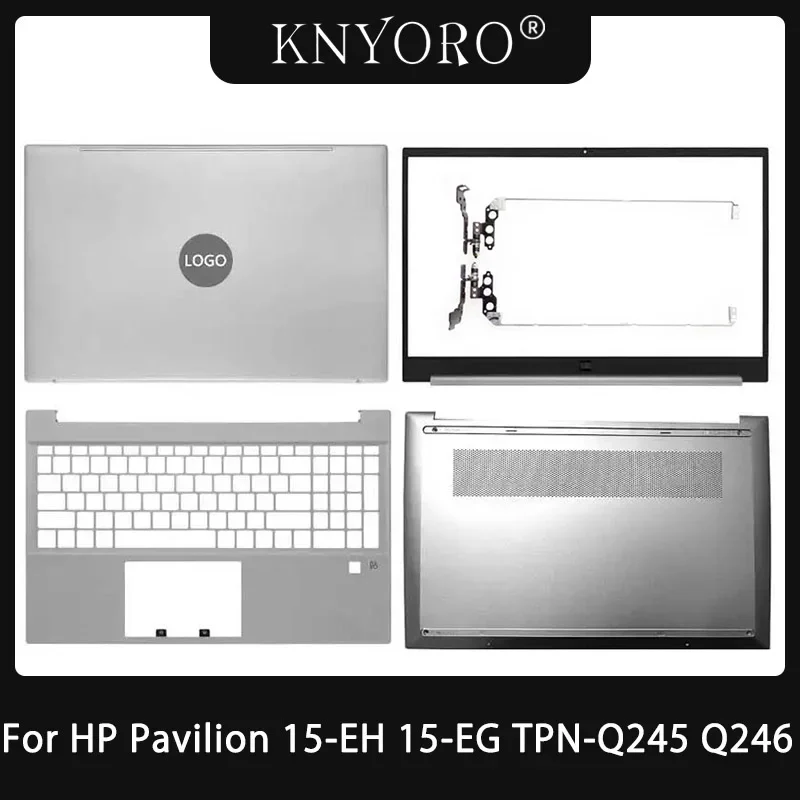 

New For HP Pavilion 15-EH 15-EG TPN-Q245 Q246 Laptop LCD Back Cover Front Bezel Hinge Upper Lid Palmrest Bottom Base Case Silver