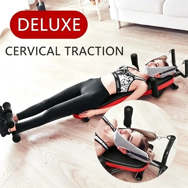 Household High Artifact Leg Pulling Traction Tensioner Fitness Home Cervical Spine Lumbar Traction Upside Down Inversion Table