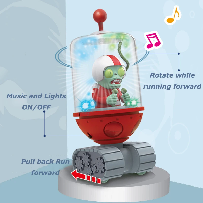 Plants vs Zombies 2 Electromagnetic Shield Zombie Pull back car toy Action Figures Battle Game Model Game Character Teenager Toy