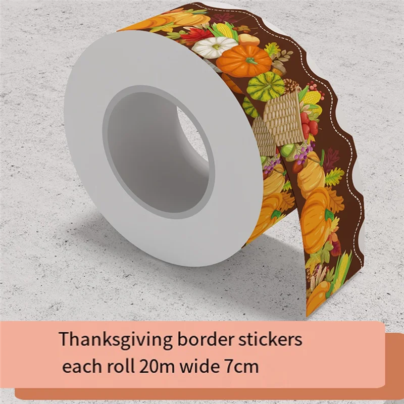 Reliable20m Thanksgiving Scalloped Sticker Bulletin Board Borders Cork Board Decor Classroom Locker Room Offices Breite 7CM Durab