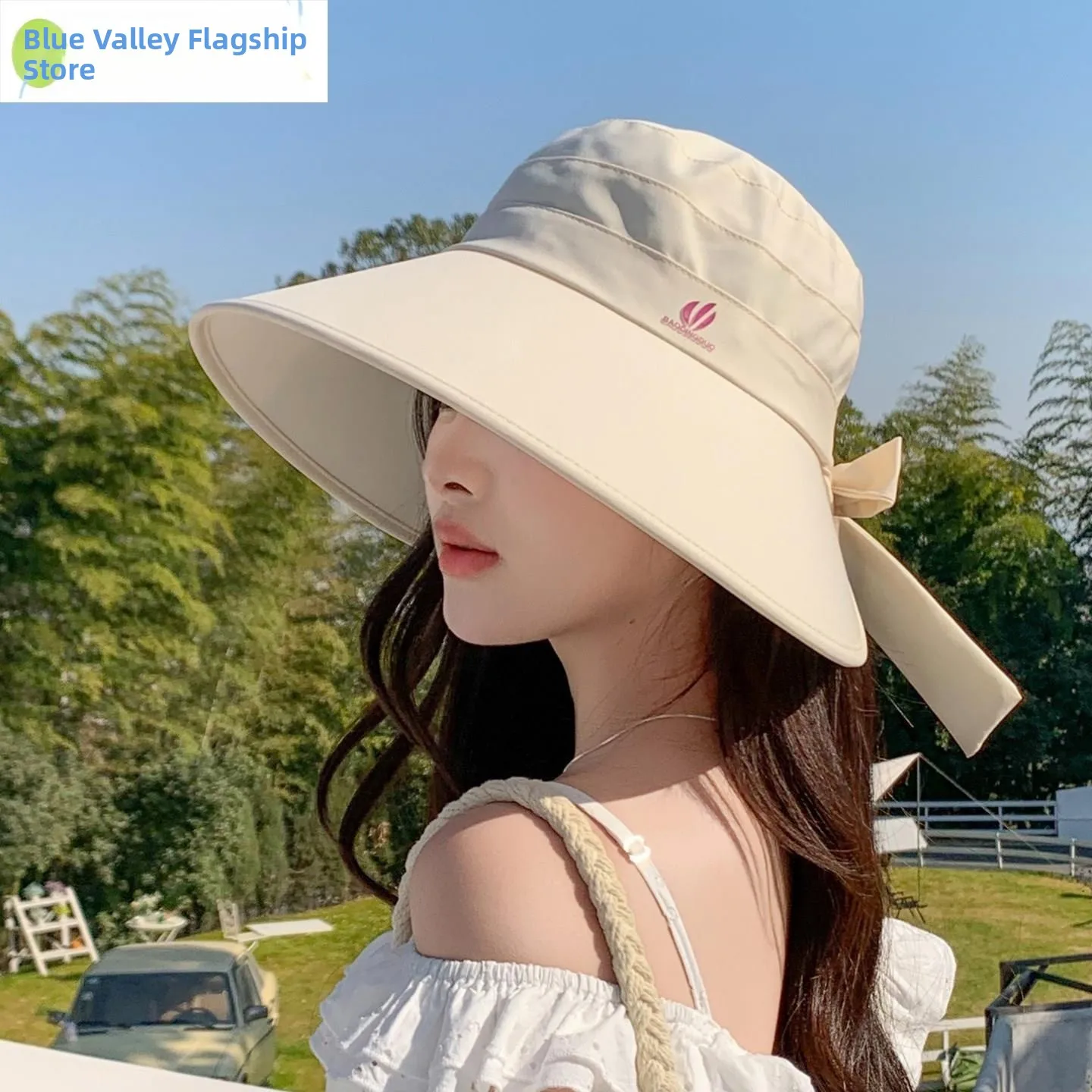 

Women's Summer Outdoor Fishing Cap Face Covering Sun Hat Bicycle Riding Sunshade Hat Fashionable Korean Style Bike Gear