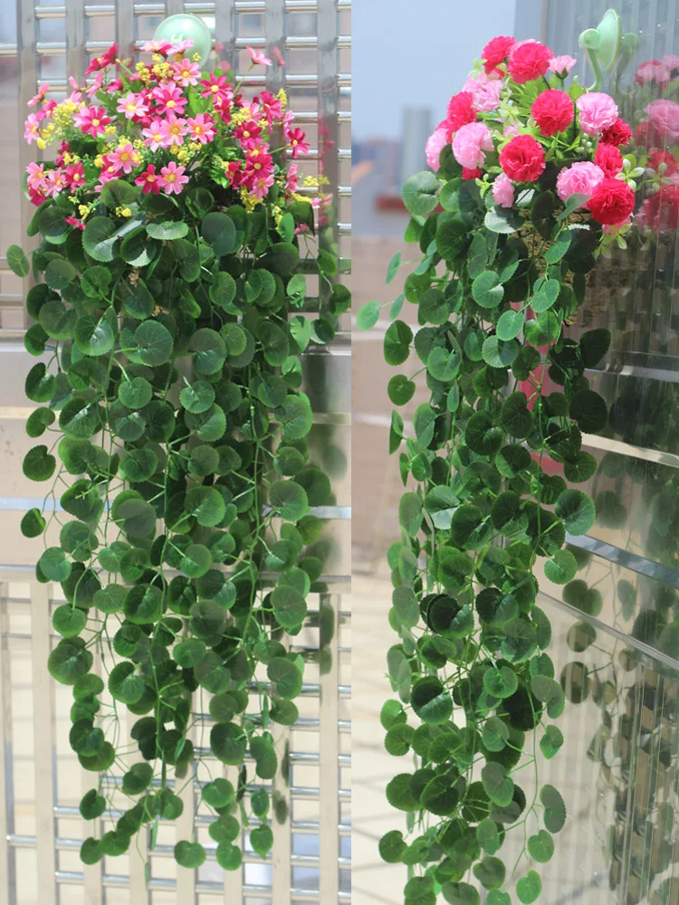 Hanging Flower Wall Decoration Ivy Pastoral Fake Flower Simulation Rattan Wall Hanging Wall Flower Art Green Plant Wall Vine Set