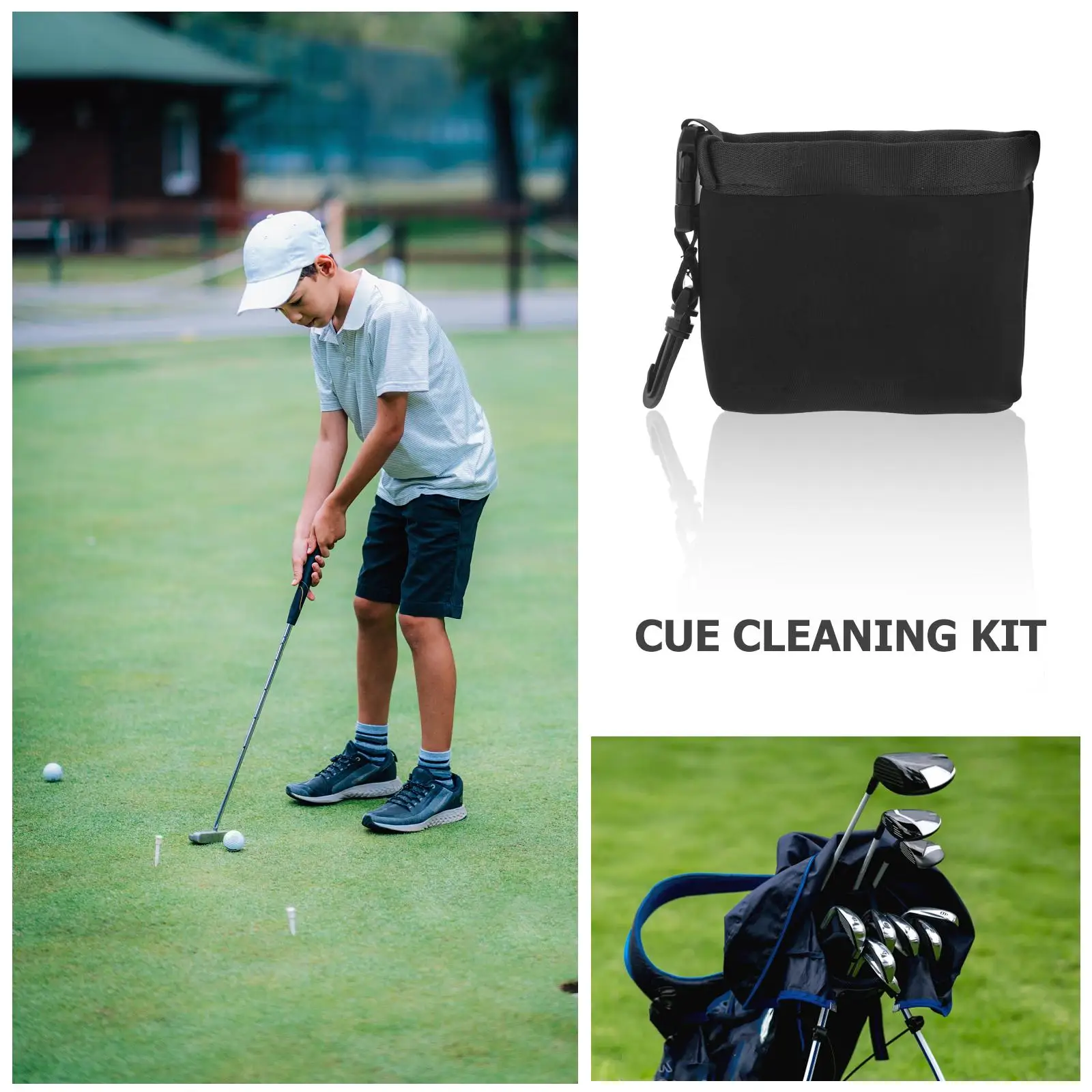 Golf Club Cleaning Bag Accessory Pouch Cart Ball Washer Tee Storage Accessories Kit