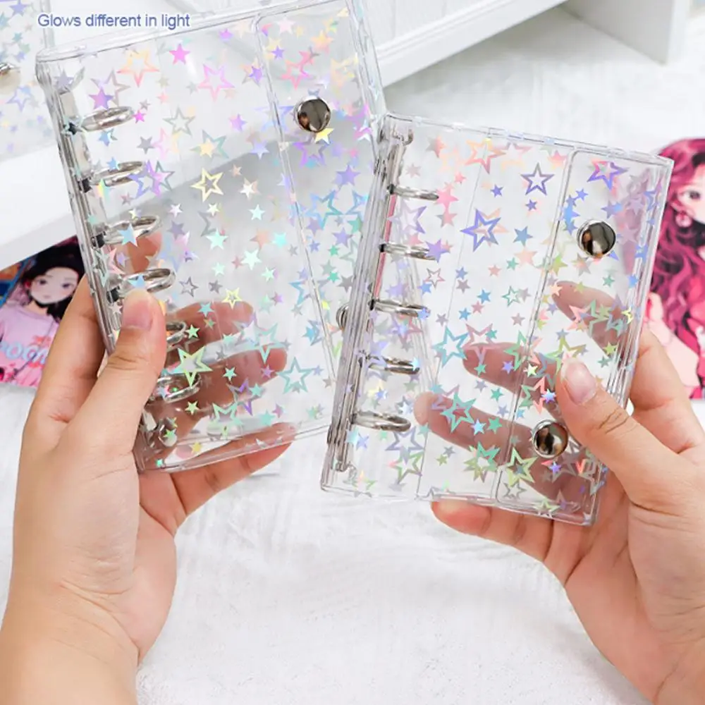 

M5/A6/A7 PVC Binder Cover For Ring Notebook, Portable Pocket Planner, Refillable Double Ring Organizer For Note-taking Planning