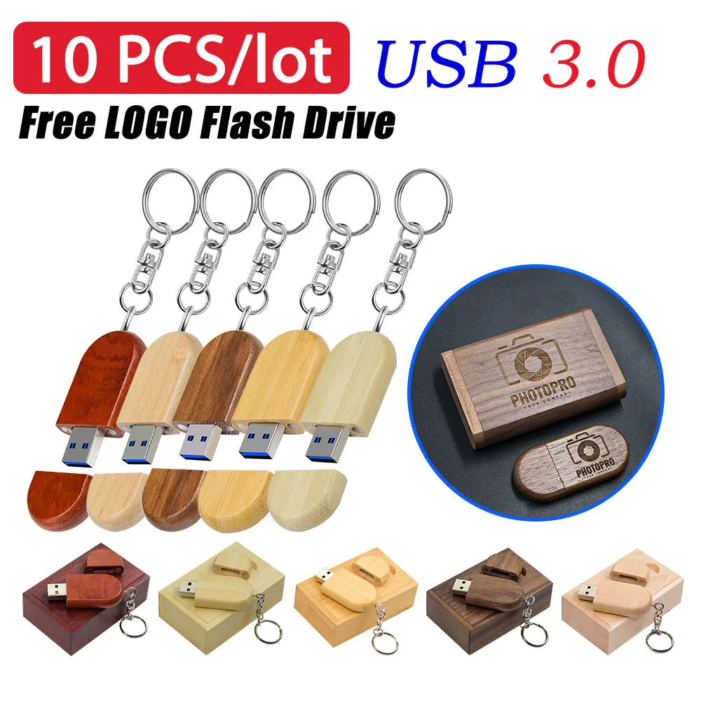 10個-ロット-木製usb-30フラッシュドライブ-128gb-ウェディングギフト-ペンドライブ-64gb-写真撮影用メモリースティック-32gb-高速usb-30-無料ロゴ入れ
