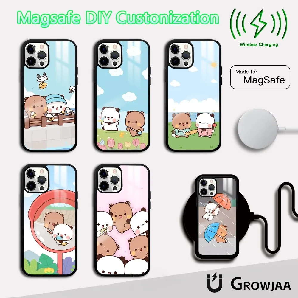 

BUBU DUDU Cute Phone Case For iPhone 16 15 14 13 12 11 Pro Max Plus Mini Magsafe Mirror Wireless Magnetic Cover