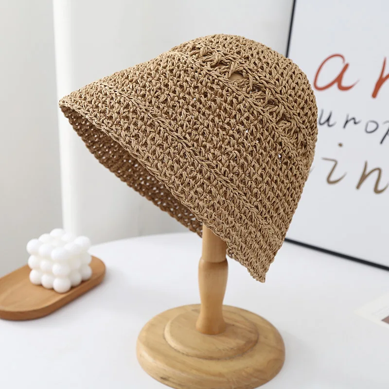 Summer Japanese Bucket Hat Korean L Country Small Brim Straw Hat Versatile Japanese Woven Bucket Hats Beach Sunscreen Hat Women