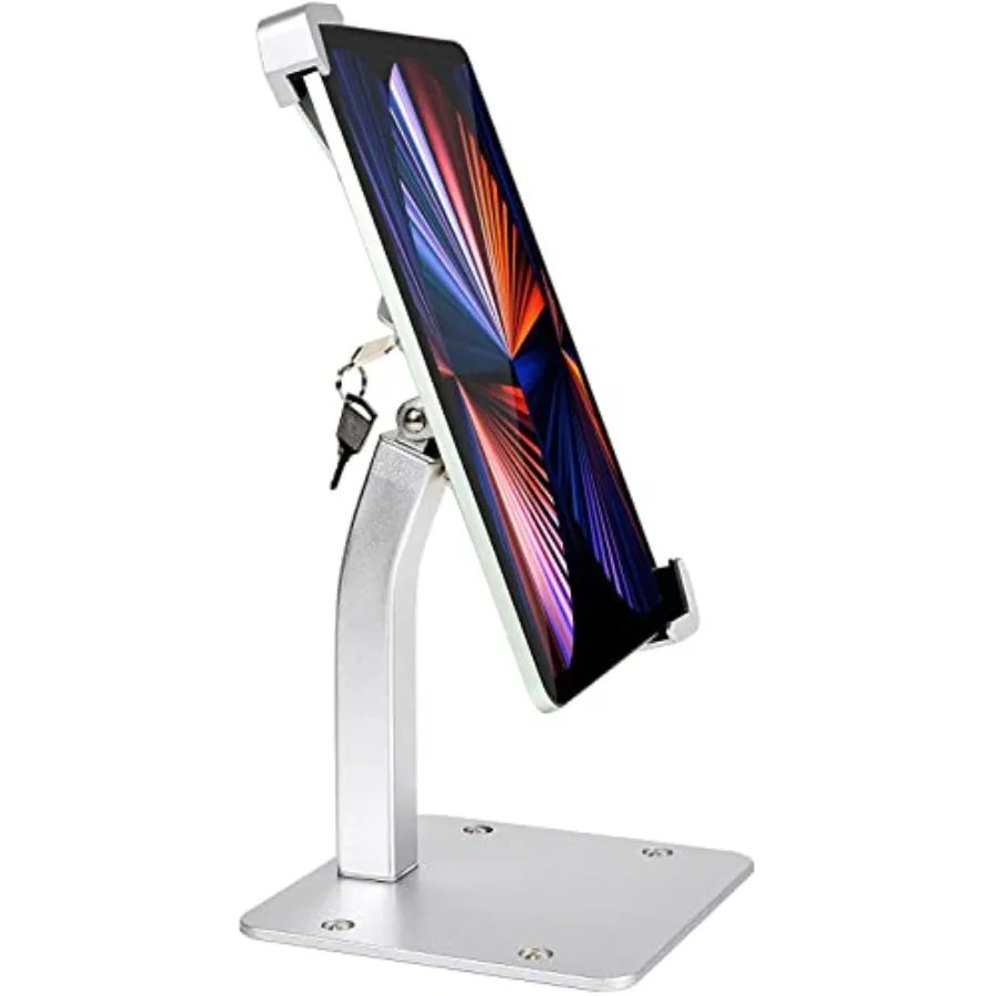 

woleyi AntiTheft Desktop Tablet Kiosk Stand Holder Heavy Duty Countertop Tablet POS Display Mount with Security Lock and Key Co