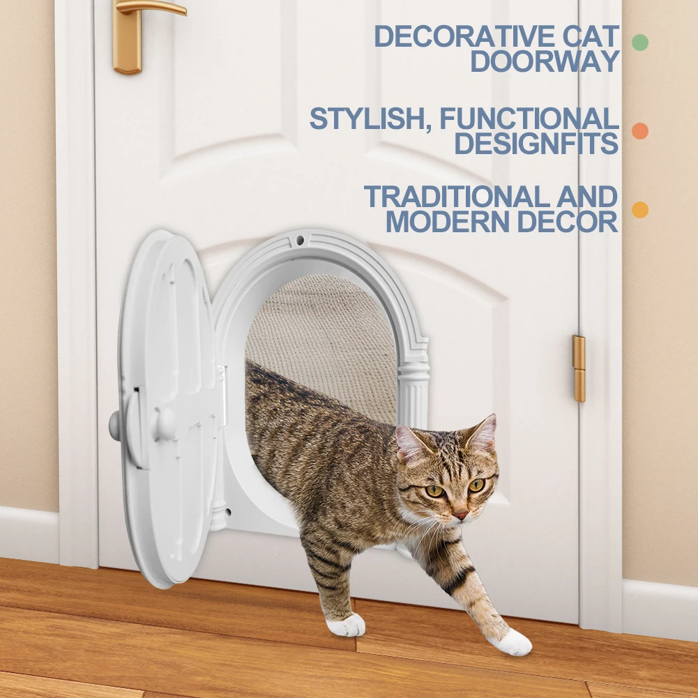 

Large Pet Door No-Flap Cat Door for Wall Interior No Training Needed Cat Door for Interior Door Perfect for Privacy & Safety