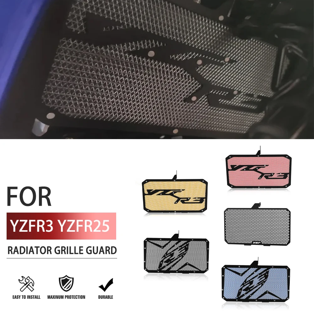 

For YAMAHA YZF R3 2015- 2023 2024 YZF R25 Motorcycle Aluminum Radiator Cover Radiator Grille Guard Protection YZFR3 YZFR25 Parts