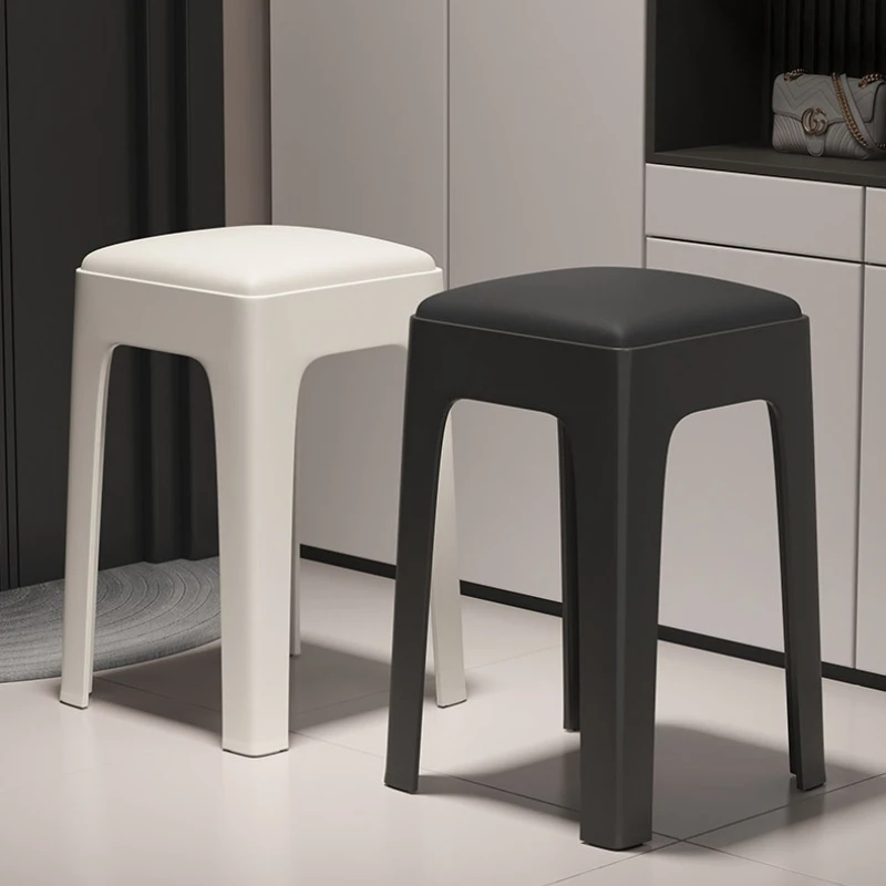 

Firm Stool Plastic Thickened Stackable Soft Bag Square Stool Living Room Dining Table High Bench Dining Room Chair