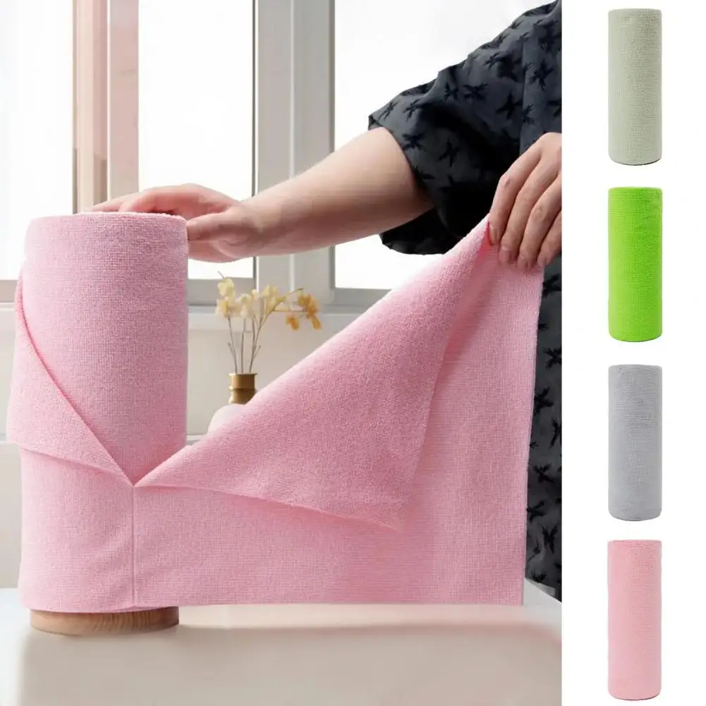 20 Sheets Microfiber Cleaning Cloth Roll Reusable Washable Rags Tear Away Kitchen Towels Ultra Absorbent Microfiber Dish Rags