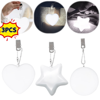 1-3PCS LED Handbag Light Heart Round Star Shaped Bag Lamp Touch Sensor Purse Night Light with Keychain Clip Xmas Gifts for Women