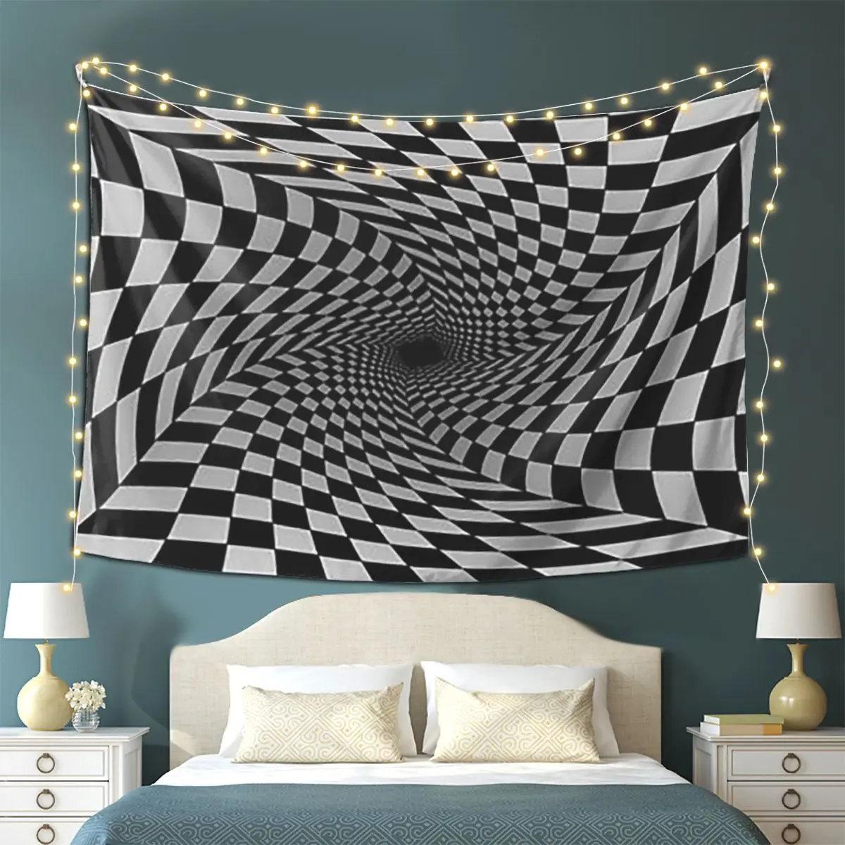 

Grid Wormhole Geometric 3D Vortex Illusion Tapestry Wall Hanging Aesthetic Home Decoration Tapestries for Dorm Room