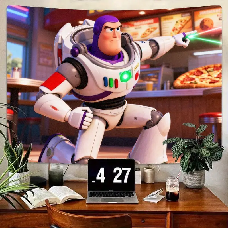 

1 шт. Disney Pixar Toy Story Базз Лайтер Лазерный гобелен. Настенные рисунки из полиэстера для детской спальни, общежития, декора гостиной и