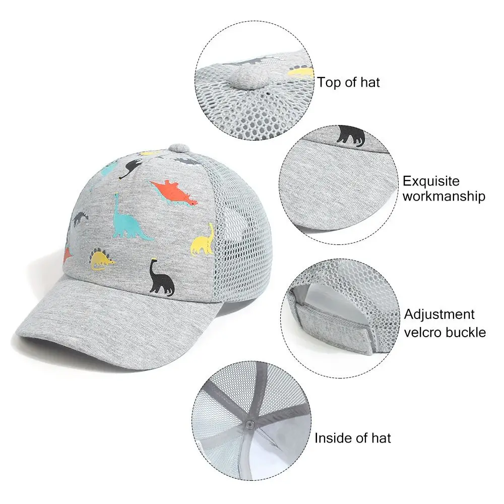 Toddler Baseball Hat, Printed Dinosaur Kids Sun Hat for Baby Boys Girls Cap Age 0-5Y