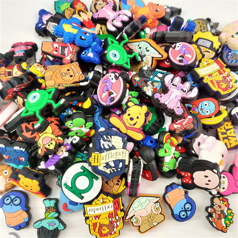 5pcs cartoon PVC mixed random Focal Beads for DIY bracelet necklace anklet pen Accessories