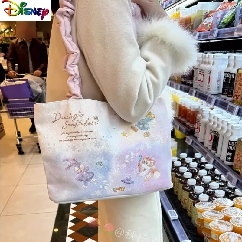 

Disney Fashion High Quality Large Capacity Tote Bag for Women Cute Cartoon Duffy Bear Versatile Single Shoulder Handbag