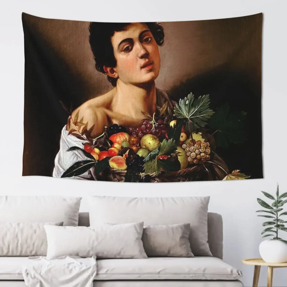 

BOY WITH A BASKET OF FRUIT - CARAVAGGIO Tapestry Decoration Home Living Room Decoration Wallpaper Tapestry
