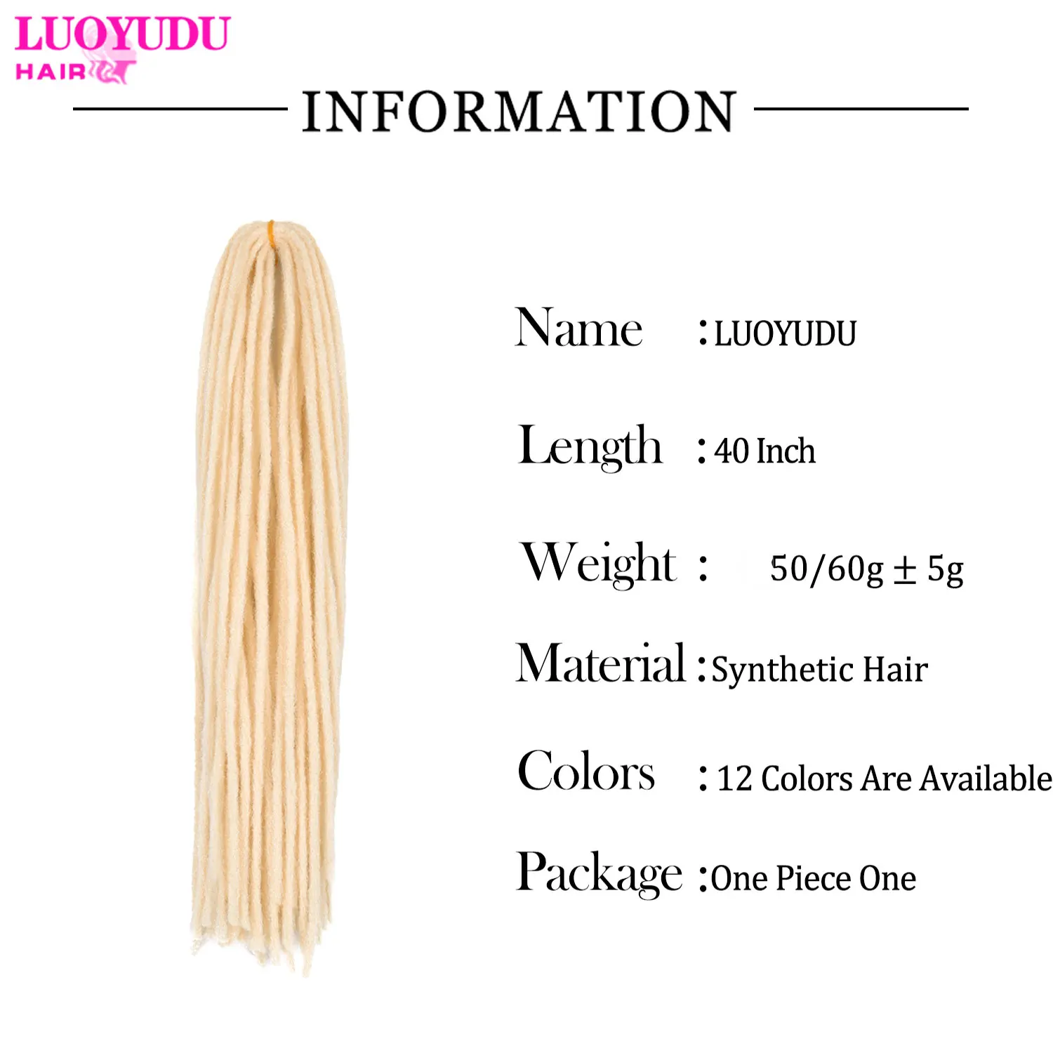 Dreadlock Extensions Handgemaakt Gehaakt Haar Synthetische 40Inch Fauclocs Hair Extension Gehaakte Vlechten Voor Vrouwen Zus Locs Haar