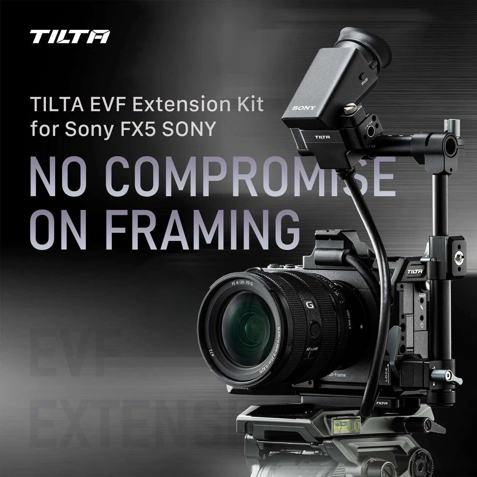 Tilta EVF Extension Kit for Sony FX5 Camera Cage Bult in Nato Rail With 1/4-20 Thread TA-T108-EEK-B