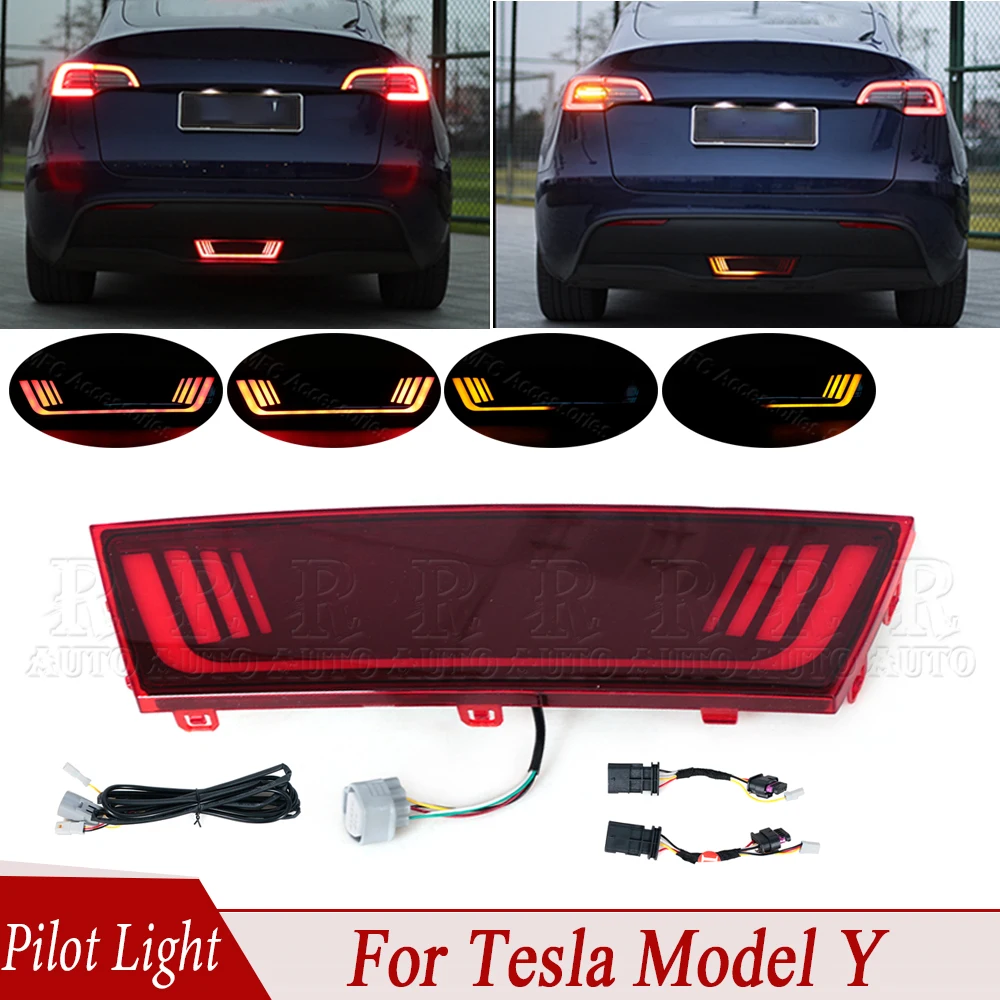 

LED Rear Brake Light For Tesla Model Y 2019-2024 Turn Signal Lamp Car Pilot Light Warning Stop Lamp Safety Exterior Accessories