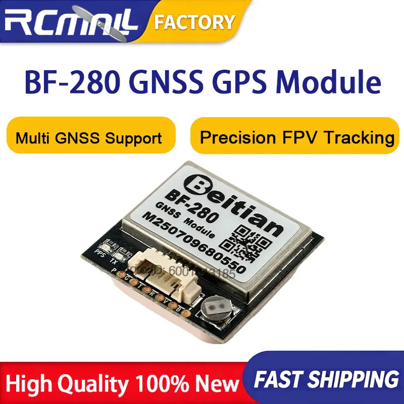 BF-280 GNSS GPS Module Antenna Receiver 28x28x8.5mm 1mm 6 Pin Socket for RC Drone FPV Flight Controller Fixed Wing Aircraft
