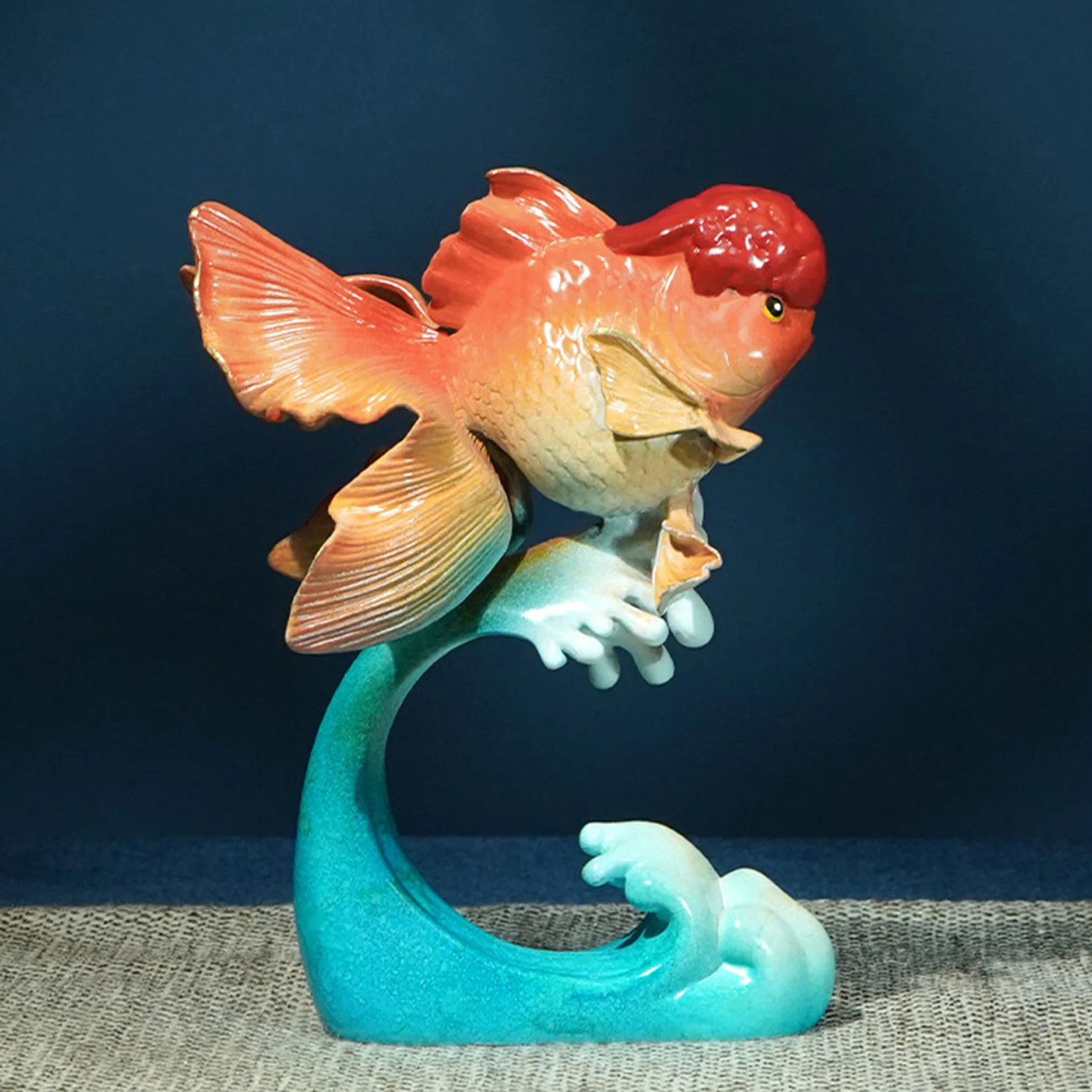 Goldfish Model Brass Sculpture Metal Animal Desktop Display Ornament Home Scene Collectible Decoration Birthday Gift