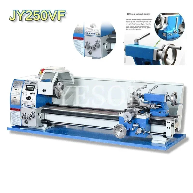 Precision Small Machinery Metal Processing Lathe Multifunction Home Woodworking Lathe High Precision Double Pole Lathe（JY250VF）