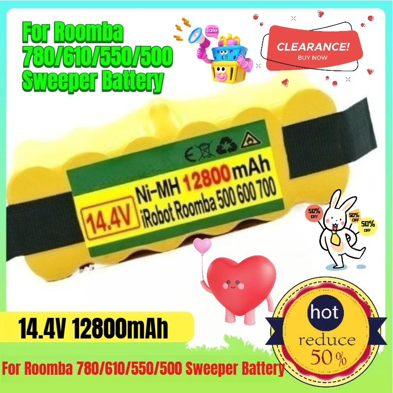 

14.4V 12800mAh Battery for Roomba 780/610/550/500 Sweeper Battery SC1
