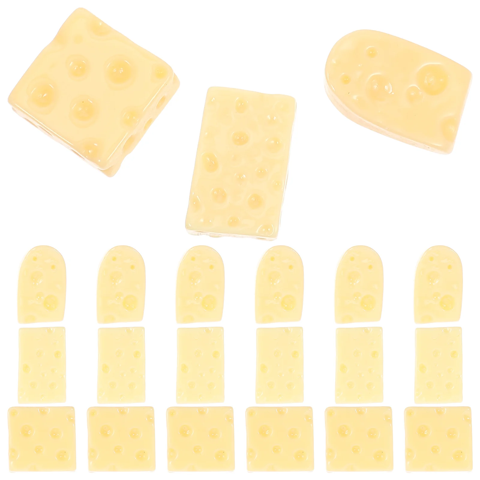 60 Pcs Simulated Mini Cheese Its Resin Decor Model Yellow Handicraft Accessories Models