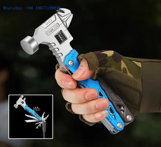 

EDC Outdoor Survival Folding Multitool Multi Function Screwdriver Set 19 in 1 Multitool Hammer Multi Function Tool