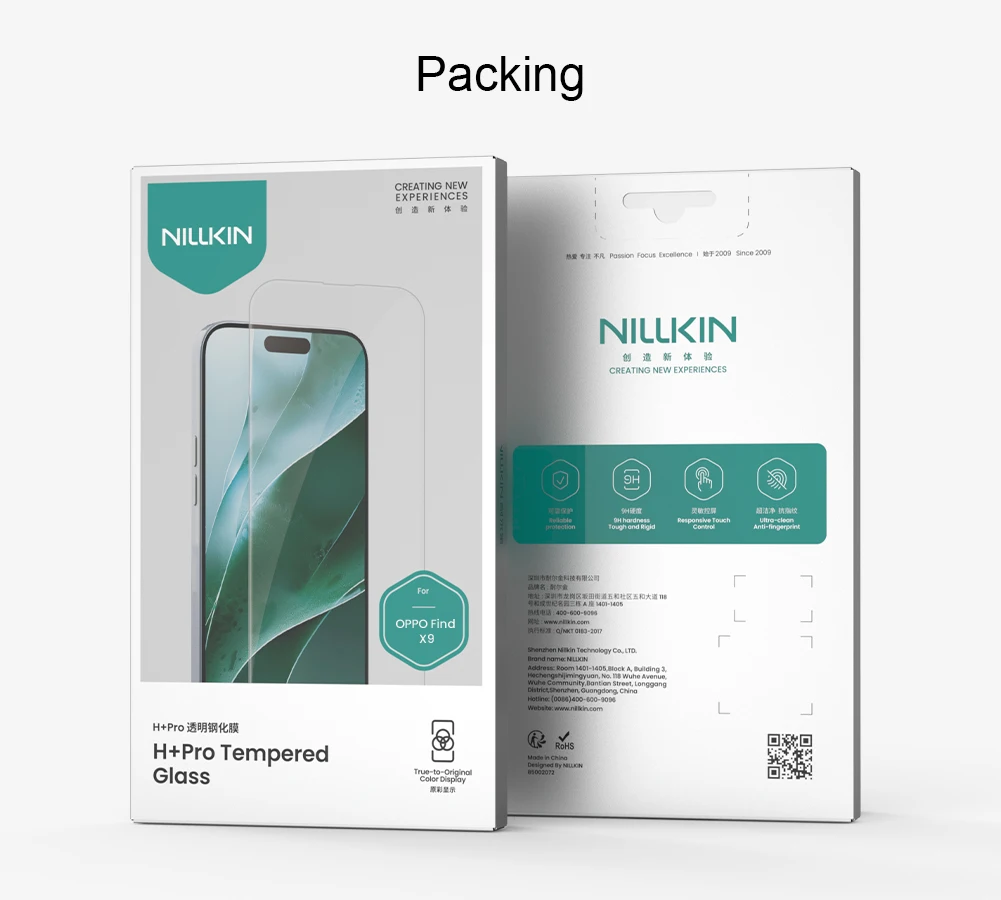 NILLKIN Szkło Hartowane do OPPO Find X9 Pro Find X9 Ultra H+ Pro Series, Folia Ochronna na Ekran 9H, Antywybuchowa — zdjęcie produktu 6