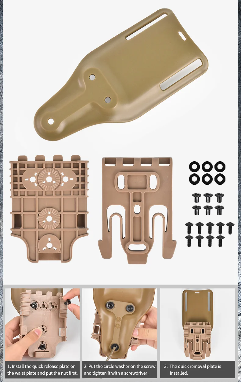 3-teiliges Drop-Leg-Holster-Set mit Schnellverschluss und QLS 19/22-Adapter – Gürtelschlaufe, bequem, elastisch und gummiert für Jagd und Angeln – Detail 12