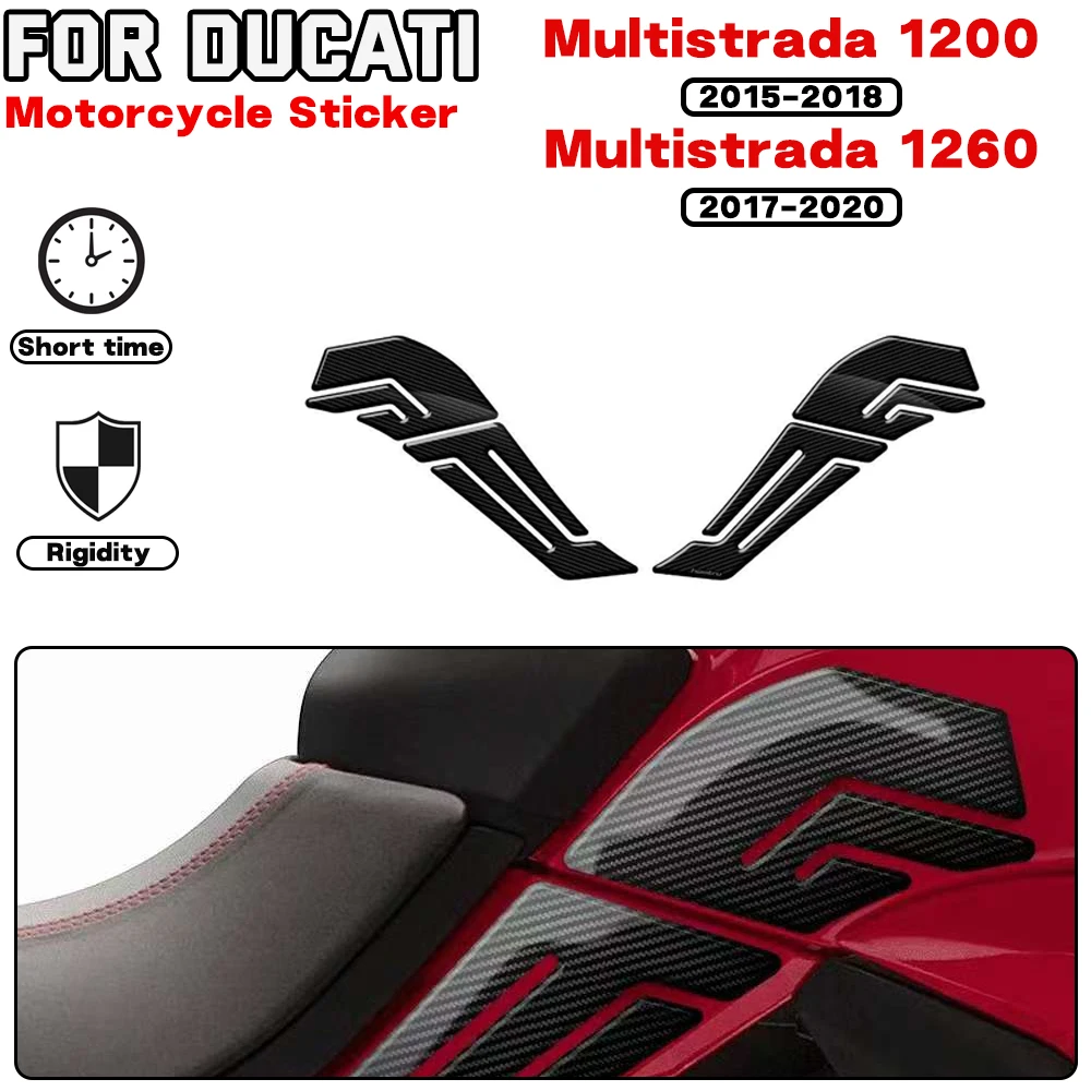 

For DUCATI Multistrada 1200 2015-2018 1260 2017-2020 Motorcycle Side Fuel Tank Pad Knee Decal Protection Stickers Carbon-look