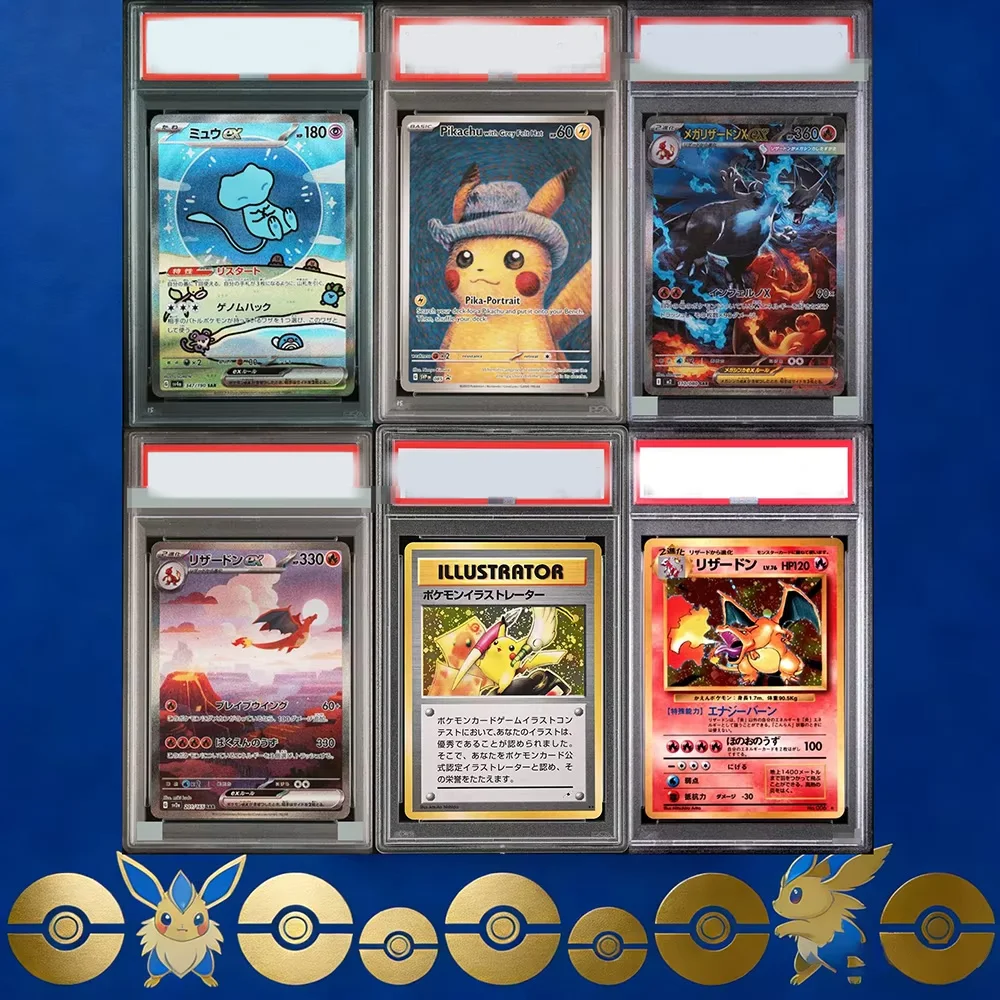 Coleção de Cartas de Classificação DIY PTCG JP EN MEGA CHARIZARD X EX PROMO ILLUSTRATOR PICHU MEWTWO, Cartas de Jogo de Anime, Presente, Brinquedo
