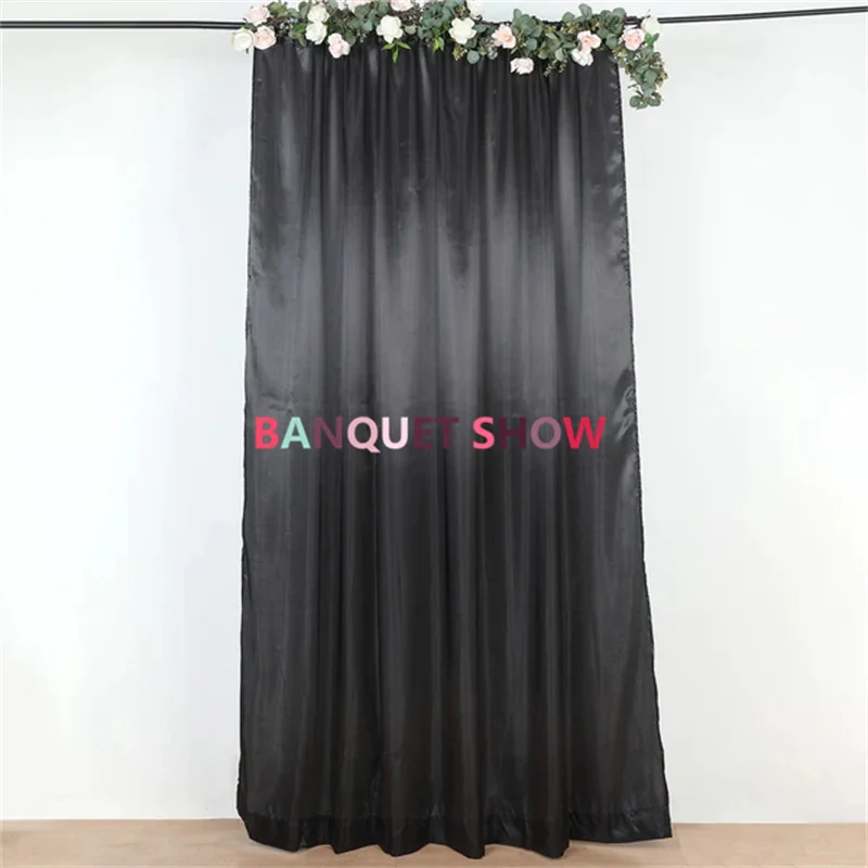 Ice Silk Satin Curtain Panel Wedding Backdrop Drapes Photo Booth Backdrops Stage Background For Event Party Decoration