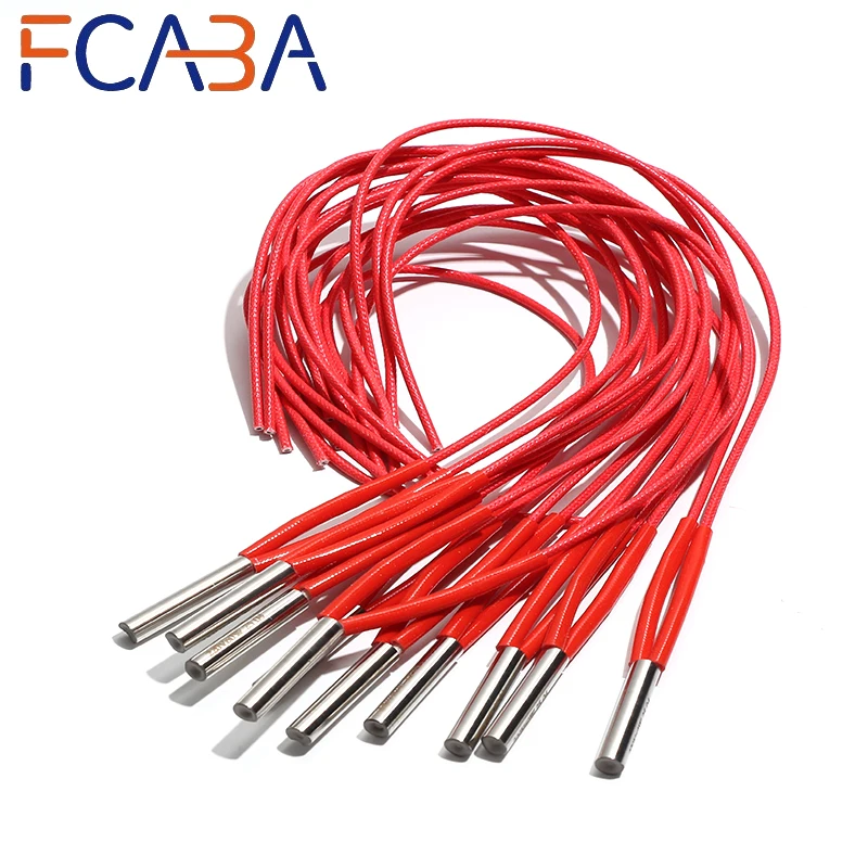 10PCS 201SUS 6mm 25-35mm Single Head Heating Pipe Heat Parts 110/220/380V 40-60W Heating Electric for heating Tube High-density
