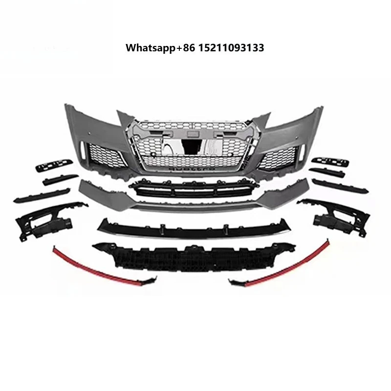 

New Upgrade Auto Parts TT Facelift Body Kit Refit to TTRS Front Bumper with Grille for TTRS 2015-2018