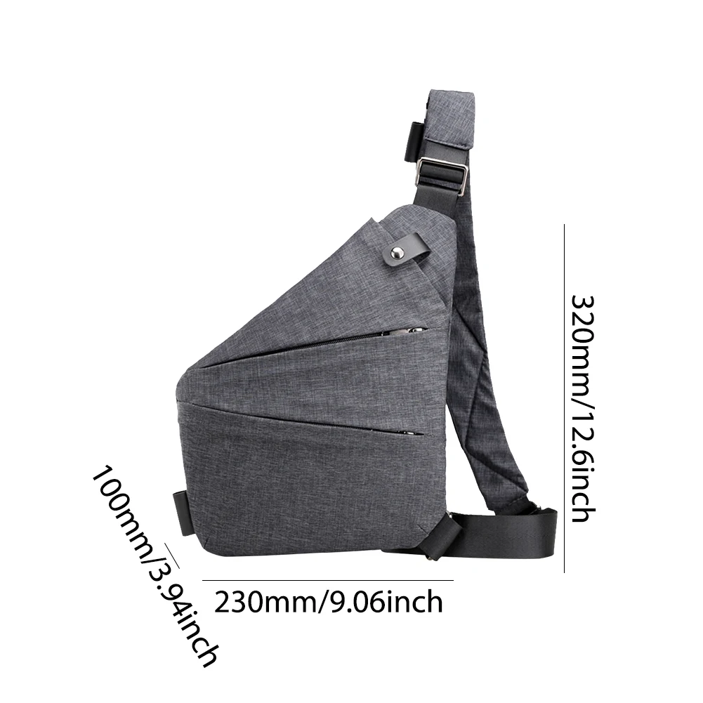 Mens Fashion Chest Bag Travel Crossbody Bag Adjustable Strap Simple Sling Bag Anti Theft Bag Ergonomic Mini Shoulder Bag