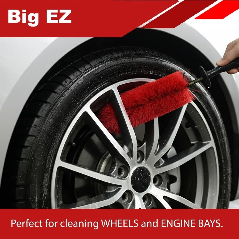 Auto Care Detailing Washing Tool 45cm Multifunction Car Wheel Wash Brush Soft Non‑Scratch Tire Cleaning Rim Brush